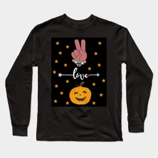 Peace Love And Pumpkin Long Sleeve T-Shirt